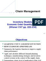 Supply Chain Management: Inventory Models - (Wisner Ch7 Pp. 222-234)