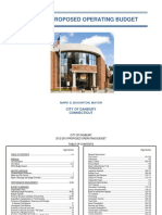 2012-2013 Danbury City Proposed Operating Budget 