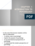 Introduction To Psychology: Presentor: AFSHAN ARZOO 1 Year 2 Semester