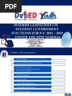 Interim Guidelines On Student Government ELECTIONS FOR S.Y. 2021 - 2022 Under The New Normal