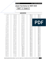 All India Aakash Test Series For NEET-2020 TEST - 2 - Code-A