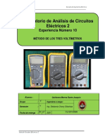 Laboratorio de Análisis de Circuitos Eléctricos 2: Experiencia Número 10