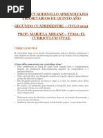 Lengua y Literatura - Cuarto Cuadernillo Quinto Año - Curriculum Vitae - 2021