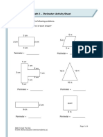 Math 3 - Perimeter: Activity Sheet: Instructions: Solve The Following Problems