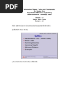 Hello and Welcome To Our Next Module On Linear Block Codes. (Refer Slide Time: 00:33)