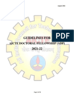 Guidelines For: Aicte Doctoral Fellowship (Adf)