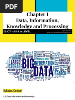 Data, Information, Knowledge and Processing: 12 Ict - As & A Level