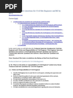 Technical Interview Questions For Civil Site Engineers and RE by MOT