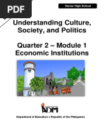 Understanding Culture, Society, and Politics Quarter 2 - Module 1 Economic Institutions