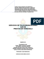 Servicios de Telecomunicaciones Que Se Prestan en Venezuela