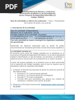 Guía de Actividades y Rúbrica de Evaluación - Tarea 1 - Presentación de La Opción de Grado y Sus Avances