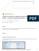 Freight Cost Capture On Weight and Route Basis For Inbound Delivery