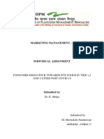 Consumer Behaviour Towards RTE Foods in Tier 1,2 and 3 Cites Post COVID