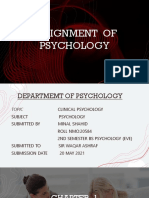 Assignment of Psychology