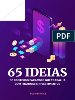 65 Ideias de Conteudo para Voce Que Trabalha Com Finanças e Investimentos