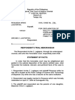 Lagtapon Vs Lagtapon Respndent Trial Memorandum