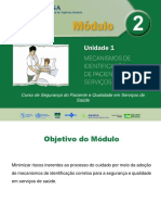 SLIDE 1 Aula Unidade 1 - Mecanismos de Identificação de Pacientes Servico Saude