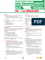 Clasificación de Las Oraciones para Segundo Grado de Secunadria