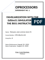 Microprocessors: Familiarization With The Edsim51 Simulator and The 8051 Instruction Set