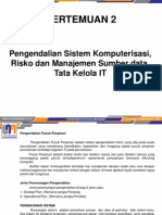 Pertemuan 2: Pengendalian Sistem Komputerisasi, Risko Dan Manajemen Sumber Data, Tata Kelola IT