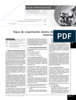 Tipos de Exportación Dentro Del Proceso de Internacionalización