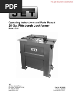 20-Ga. Pittsburgh Lockformer: Operating Instructions and Parts Manual