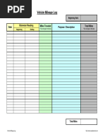 Vehicle Mileage Log