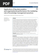 Application of Big Data Analytics and Organizational Performance