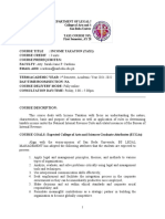 Department of Legal Management College of Arts and Sciences San Beda University Tax1 Course Syllabus First Semester, AY 2021-2022