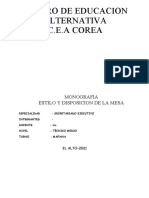 Monografía Sobre Tipos y Disposion de Las Mesas