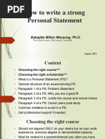 How To Write A Strong Personal Statement - Macaulay BM - The Achievers Forum