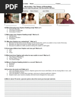 The Theory of Everything Movie Worksheet Video Movie Activities Writing Creative Writing Ta - 114140