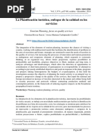 La Planificación Turística, Enfoque de La Calidad en Los Servicios