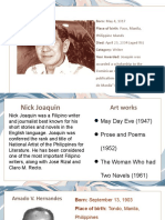 Nick Joaquin: Born: May 4, 1917 Place of Birth: Paco, Manila