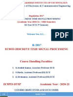 Unit - 1.0-10.07.2020-EC8533 - DTSP-Introduction of Course and Discussion On Course Outcomes and Mapping With Programme Outcomes, Syllabus Discussion