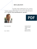 Declaration: Prof. Mr. Vijay Anand Dubey (H.O.D - Operations)