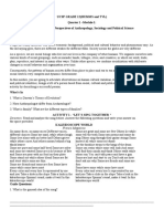 Ucsp Grade 12 (Humms and TVL) Quarter 1 - Module 1: Nature, Goals and Perspectives of Anthropology, Sociology and Political Science