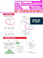 Multiplicación y División en Numeros Enteros para Primer Grado de Secundaria