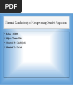 Thermal Conductivity Using Searle's Apparatus