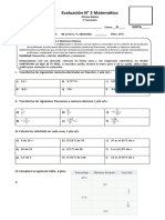 Evaluación N°2 Matematica 8° - 2019