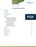 The Community in Various Perspectives: Lesson 1.2