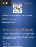 Taguchi Quality Loss Function: Guided by