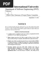 Notice For Project Thesis & Intern Proposal Submission Fall 2021