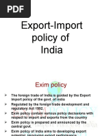 Export-Import Policy of India