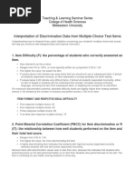 Interpretation of Discrimination Data From Multiple-Choice Test Items