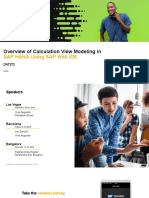 Overview of Calculation View Modeling In: Sap Hana Using Sap Web Ide