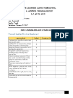 The Learning Cloud Homeschool: E-Learning Progress Report S.Y. 2020-2021