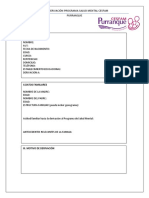 Ficha Derivación Programa Salud Mental Cesfam