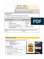 ENG 001 - English I Writing Portfolio 2: Intended Learning Outcome