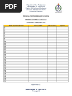 Attendance Sheet - Brigada Eskwela